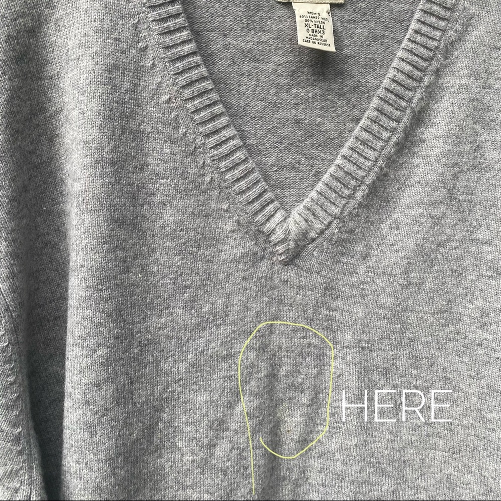 LL BEAN LAMBSWOOL SWEATER Graphite Gray Quality neutral comfy - Picture 5 of 6